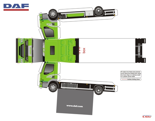 DAF LF Hybrid 1 2 paper model