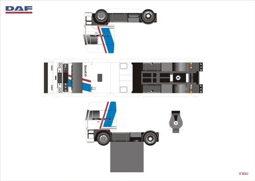 DAF Space Cab Ati 1 2 paper model